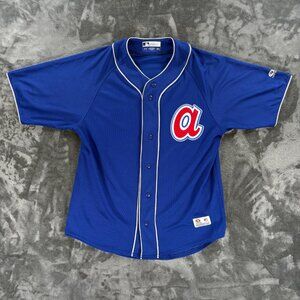 Atlanta Braves Baseball Jersey Men M World Series Hank Aaron VTG MLB ATL A Logo
